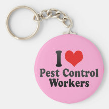 Amo a trabajadores del control de parásito llavero personalizado