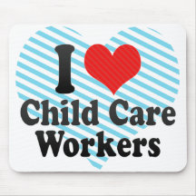 Amo a trabajadores del cuidado de niños tapetes de ratones