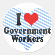 Amo a trabajadores del gobierno pegatina