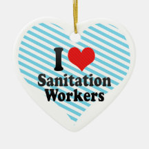 Amo a trabajadores del saneamiento adorno de navidad