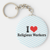 Amo a trabajadores religiosos llaveros