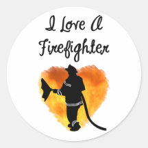 Amo a un bombero pegatinas  