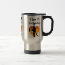 Amo a un bombero taza de café
