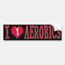 Amo aeróbicos etiqueta de parachoque