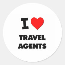 Amo agentes de viajes etiqueta redonda