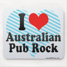 Amo al australiano+Roca del Pub Alfombrillas De Ratones
