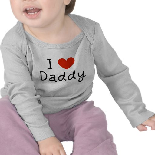 Amo al bebé lindo infantil del papá camiseta