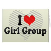 Amo al grupo del chica tarjetón