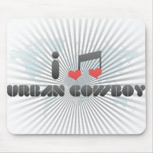 Amo al vaquero urbano tapete de raton