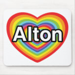 Amo Alton, corazón del arco iris Alfombrillas De Raton