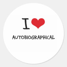 Amo autobiográfico etiqueta redonda