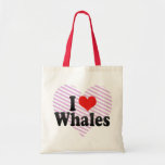 Amo ballenas bolsa lienzo