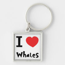 Amo ballenas llaveros personalizados