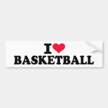 Amo baloncesto etiqueta de parachoque