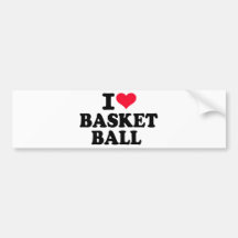 Amo baloncesto etiqueta de parachoque