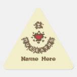 Amo baños de fango calcomania triangulo personalizadas
