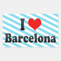 Amo Barcelona, España Rectangular Pegatina