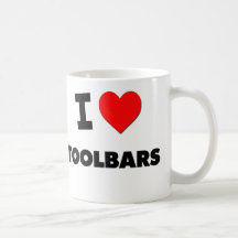 Amo barras de herramientas tazas de café