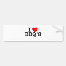 Amo Bbq (la comida) Etiqueta De Parachoque