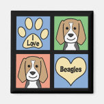 Amo beagles iman para frigorífico
