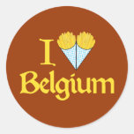 Amo Bélgica Pegatina Redonda