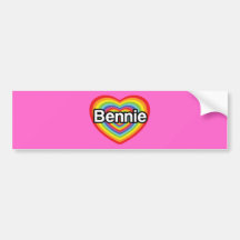 Amo Bennie: corazón del arco iris Etiqueta De Parachoque