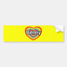 Amo Benny: corazón del arco iris Etiqueta De Parachoque
