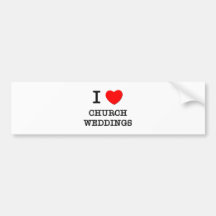 Amo bodas de la iglesia etiqueta de parachoque