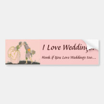 ¡Amo bodas! Pegatina para el parachoques Etiqueta De Parachoque