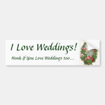 ¡Amo bodas! Pegatina para el parachoques Pegatina De Parachoque