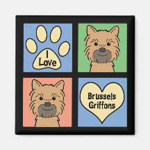Amo Bruselas Griffons Imán De Frigorifico