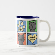 Amo Bruselas Griffons Tazas