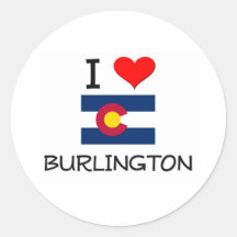 Amo BURLINGTON Colorado Pegatinas
