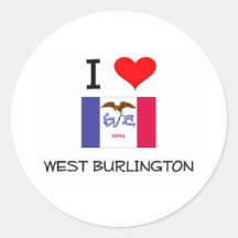 Amo BURLINGTON DEL OESTE Iowa Etiqueta Redonda