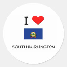 Amo Burlington del sur Vermont Etiquetas