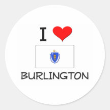 Amo Burlington Massachusetts Pegatinas