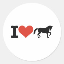 Amo caballos pegatina redonda