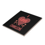 Amo camaleones texturicé corazones rosados azulejo