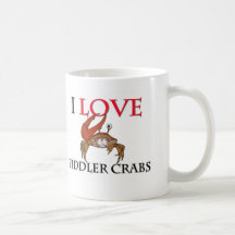Amo cangrejos de Fiddler Taza