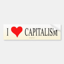 Amo capitalismo pegatina de parachoque