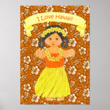 Amo chica de Hula del ~ del poster/de la impresión