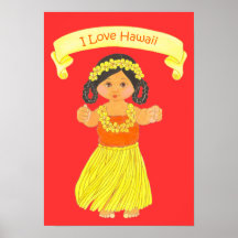 Amo chica de Hula del ~ del poster/de la impresión