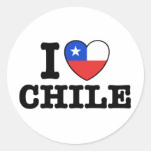 Amo Chile Pegatina Redonda
