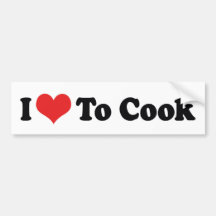 Amo cocinar a la pegatina para el parachoques etiqueta de parachoque