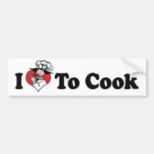 Amo cocinar a la pegatina para el parachoques pegatina de parachoque