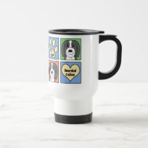 Amo collies barbudos tazas de café