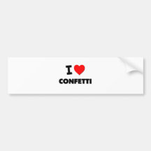 Amo confeti pegatina de parachoque