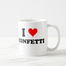 Amo confeti taza de café