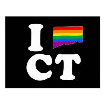 AMO CONNECTICUT GAY -- BLANCO - .png Tarjetas Postales