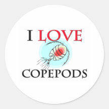 Amo Copepods Pegatina Redonda